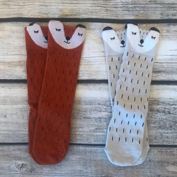 Brand New Set of 2 Pairs Fox Knee High Socks 0-12M - Picture 6 of 6